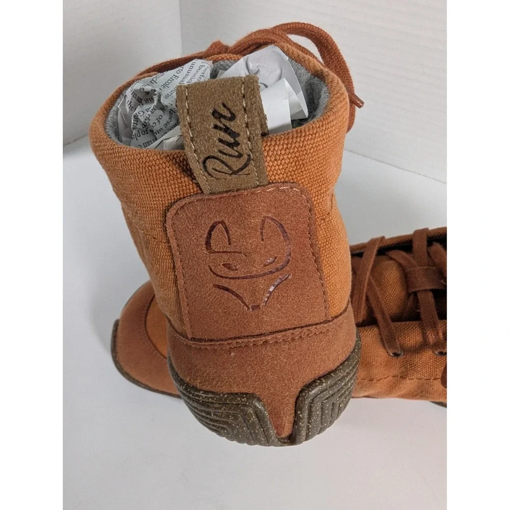Wildling Mudanca Barefoot Boots Rust Orange Canvas Minimalist Shoes Men 10 EU 43